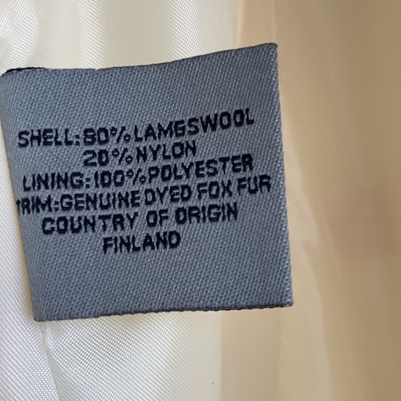 Forecaster Ivory/ White Women's Coat Lambswool blend fox fur trim on hood - Picture 7 of 9